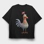 Cartoon Rooster Feet, Tricou Oversize Barbati (Unisex)