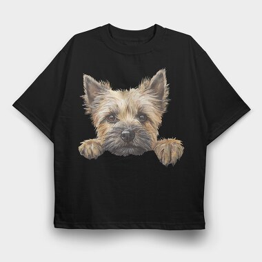 Cairn Peeking Face, Tricou Oversize Barbati (Unisex)
