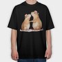 Capybara Love Hearts, Tricou Oversize Barbati (Unisex)