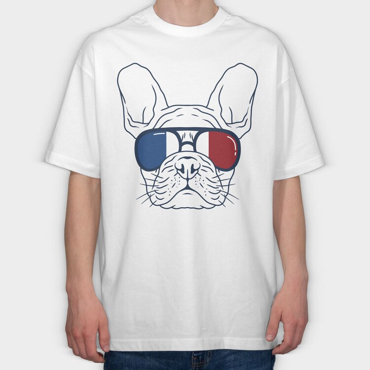 Frenchie Dog, Tricou Oversize Barbati (Unisex)
