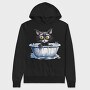 Cat In Bathtub, Hanorac Oversize Barbati (Unisex)