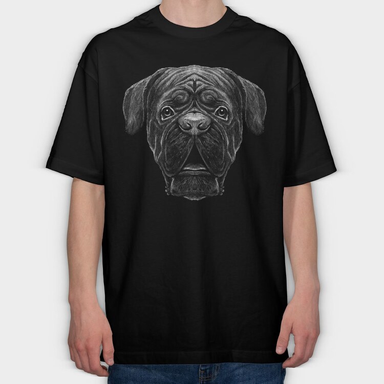 French Mastiff, Tricou Oversize Barbati (Unisex)