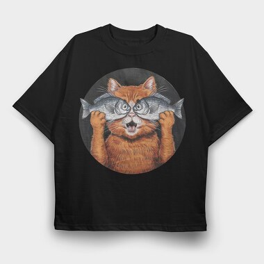 Cat Fish Eyes, Tricou Oversize Barbati (Unisex)
