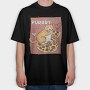 Cat Loves Pizza, Tricou Oversize Barbati (Unisex)
