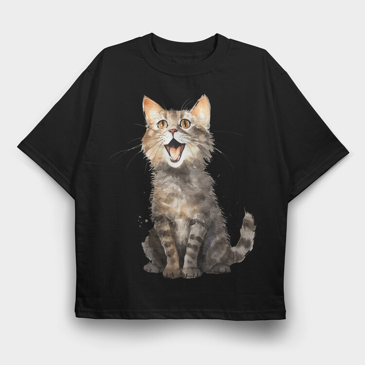 Cat Scream, Tricou Oversize Barbati (Unisex)