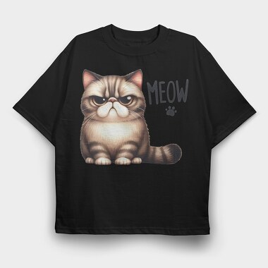 Cat Meowow, Tricou Oversize Barbati (Unisex)