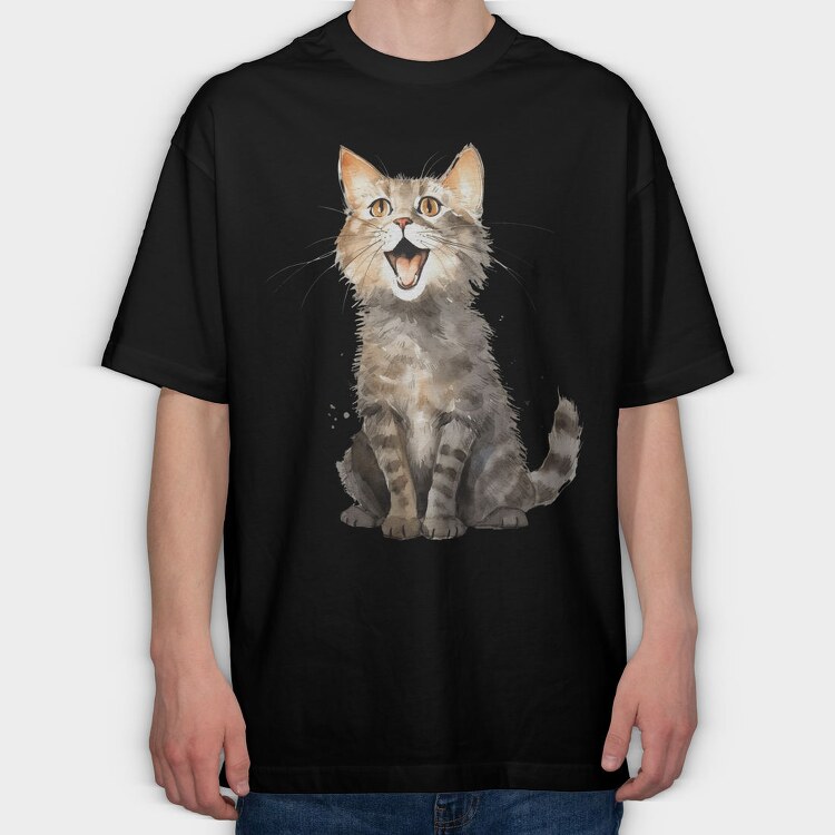 Cat Scream, Tricou Oversize Barbati (Unisex)