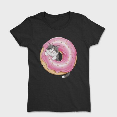 Cat In Donut, Tricou Femei