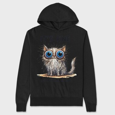 Cat Fuzzy Eyes, Hanorac Oversize Barbati (Unisex)
