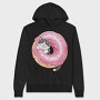 Cat In Donut, Hanorac Oversize Barbati (Unisex)