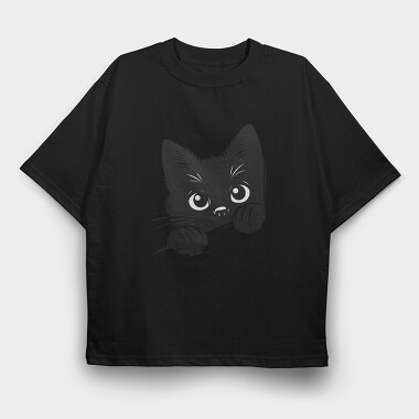 Cat Night Stalker, Tricou Oversize Barbati (Unisex)