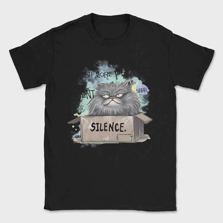 Cat Silence Box, Tricou Barbati (Unisex)