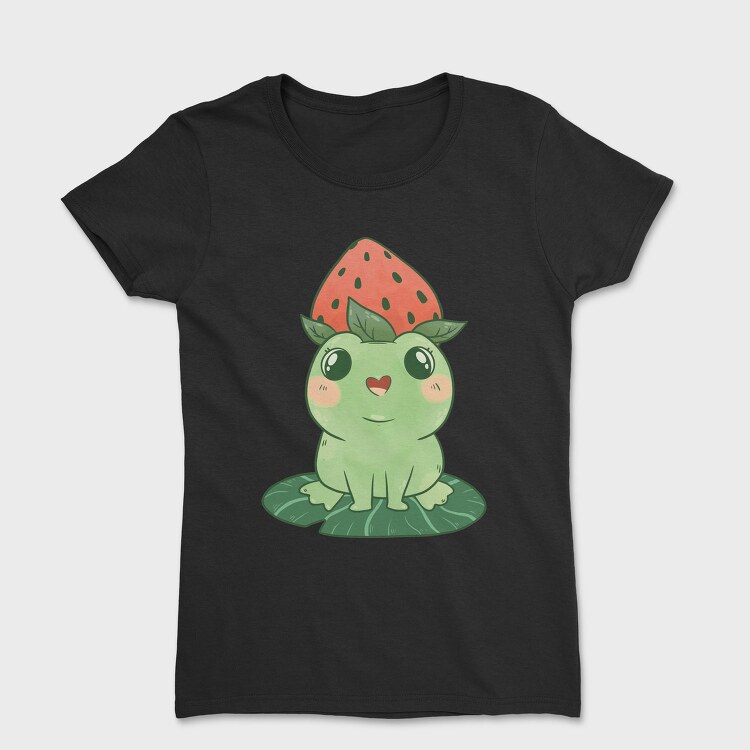 Frog Cute Strawberry, Tricou Femei
