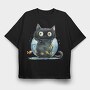 Cat In Fishbowl, Tricou Oversize Barbati (Unisex)