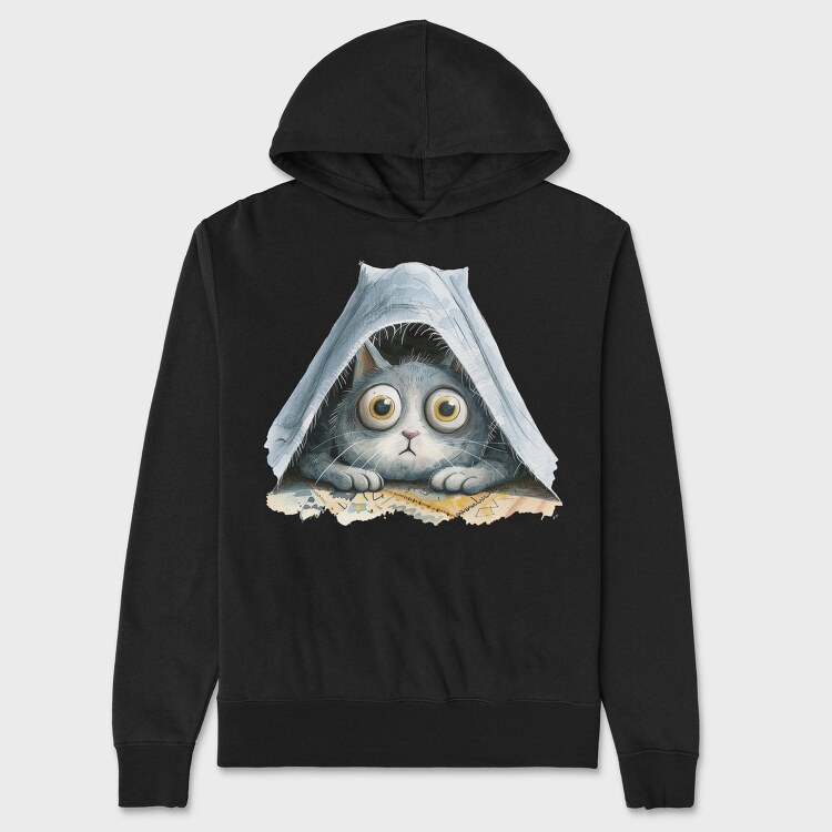 Cat In Tent, Hanorac Oversize Barbati (Unisex)