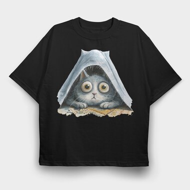 Cat In Tent, Tricou Oversize Barbati (Unisex)