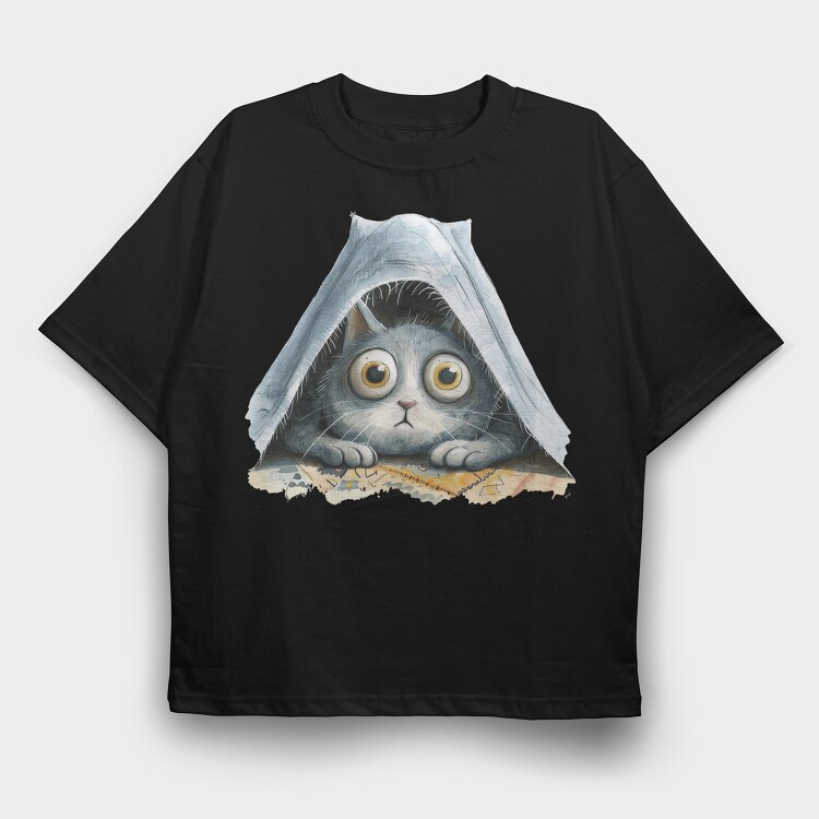 Cat In Tent, Tricou Oversize Barbati (Unisex)