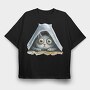 Cat In Tent, Tricou Oversize Barbati (Unisex)
