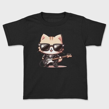 Cat Guitar Sunglasses, Tricou Copii