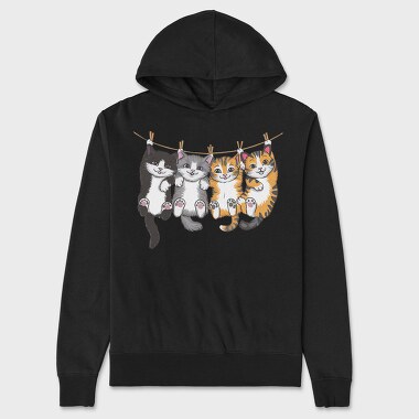 Cat Clan Cuddle, Hanorac Oversize Barbati (Unisex)