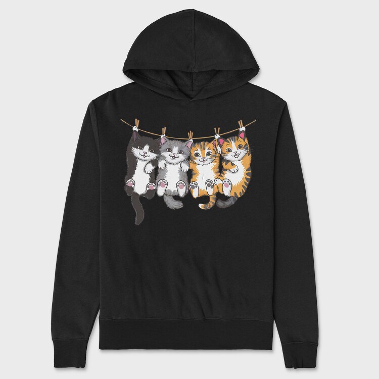 Cat Clan Cuddle, Hanorac Oversize Barbati (Unisex)