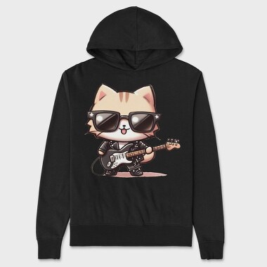 Cat Guitar Sunglasses, Hanorac Oversize Barbati (Unisex)