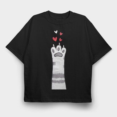 Cat Paw Love, Tricou Oversize Barbati (Unisex)