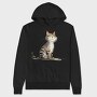 Cat Sitting Up, Hanorac Oversize Barbati (Unisex)