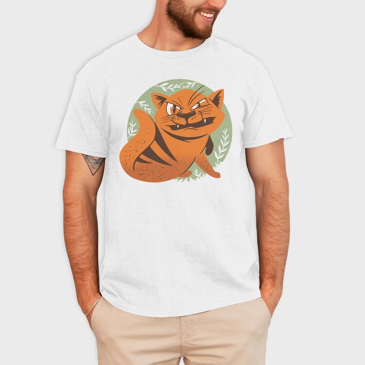 Angry Cat, Tricou Barbati (Unisex)