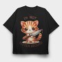 Cat Knife Saying, Tricou Oversize Barbati (Unisex)