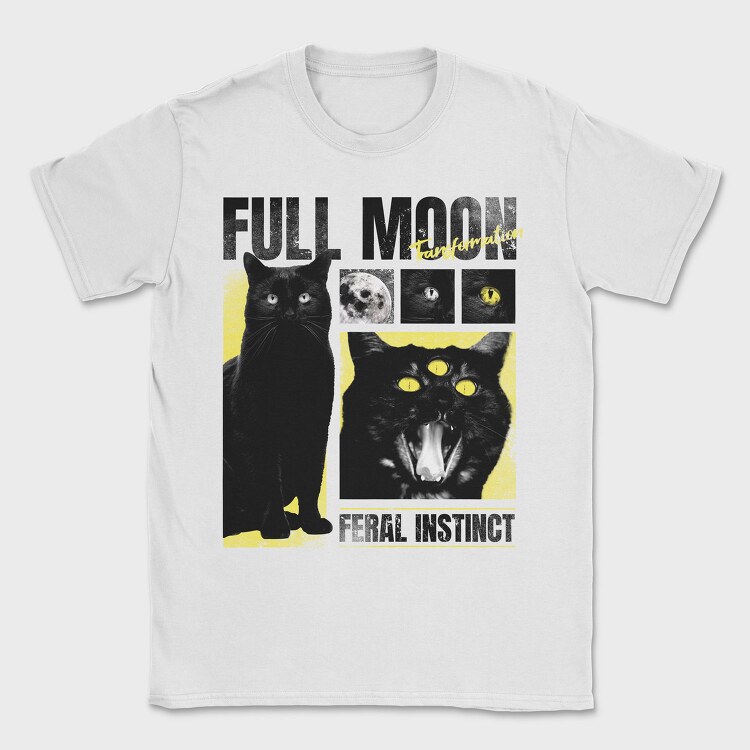 Full Moon Cat, Tricou Barbati (Unisex)