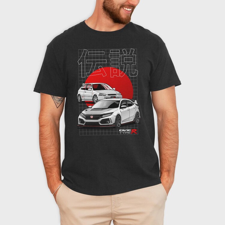 Honda Civic type R, Tricou Barbati (Unisex)