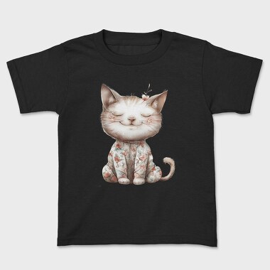 Cat Sleeping In Pajamas, Tricou Copii