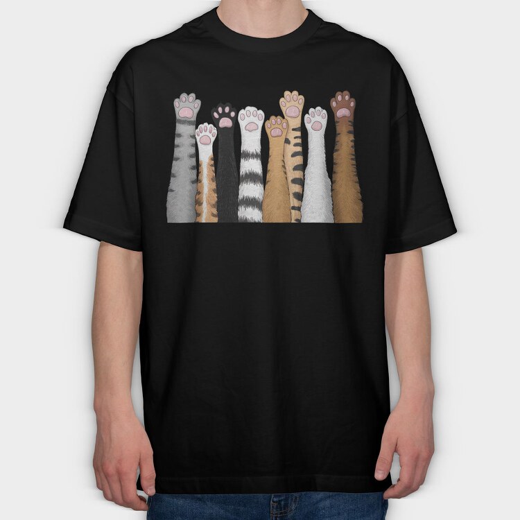 Cat Claws Up, Tricou Oversize Barbati (Unisex)
