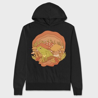 Frog and Mushrooms Vintage, Hanorac Oversize Barbati (Unisex)