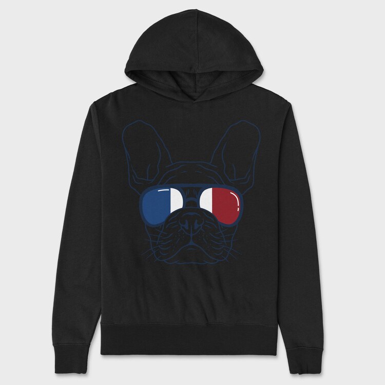 Frenchie Dog, Hanorac Oversize Barbati (Unisex)