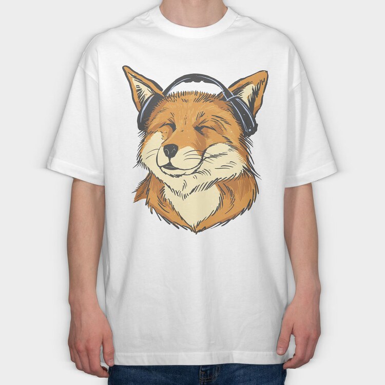 Fox Music Airphones, Tricou Oversize Barbati (Unisex)