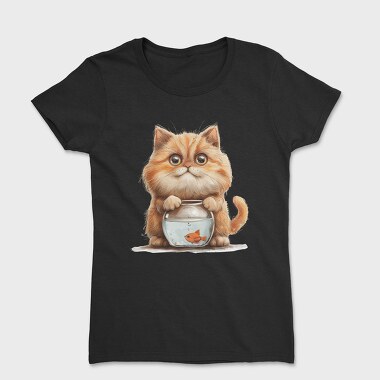 Cat Fish Bowl Sublimation, Tricou Femei