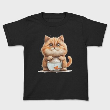 Cat Fish Bowl Sublimation, Tricou Copii