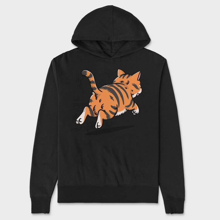 Cat Running Away, Hanorac Oversize Barbati (Unisex)