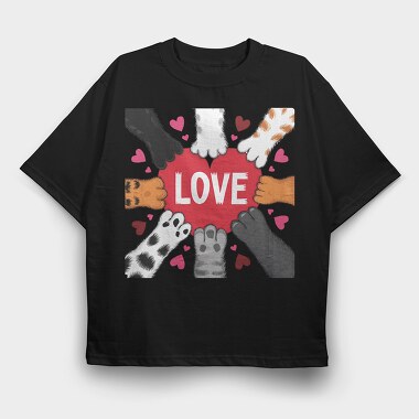 Cat Love Connection, Tricou Oversize Barbati (Unisex)