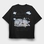 Cat Sleeping Nap, Tricou Oversize Barbati (Unisex)