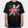 Cat Love Connection, Tricou Oversize Barbati (Unisex)