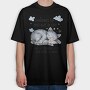 Cat Sleeping Nap, Tricou Oversize Barbati (Unisex)