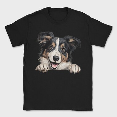Collie Peeking, Tricou Barbati (Unisex)