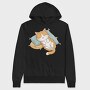 Cat Sleeping On Pillow, Hanorac Oversize Barbati (Unisex)