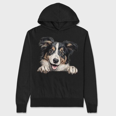 Collie Peeking, Hanorac Oversize Barbati (Unisex)