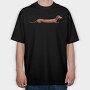 Dachshund Long Body, Tricou Oversize Barbati (Unisex)