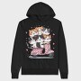 Cats On Scooter, Hanorac Oversize Barbati (Unisex)