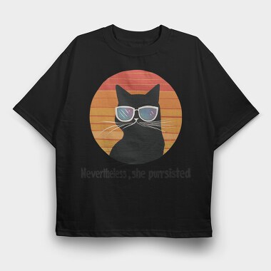 Cat Sunglasses Nevertheless, Tricou Oversize Barbati (Unisex)